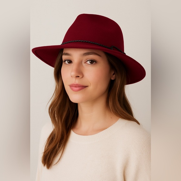 Summer & Rose Deep wine burgandy Women's Hat - Picture 2 of 5